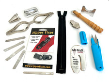 VTG LOT SEWING NOTIONS ZIPPER FIX BODKIN BIAS MAKER GAY BLADE COLLAR STAYS SNIPS picture