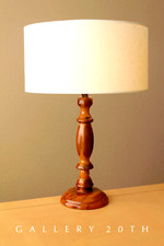PRIMO ARTS & CRAFTS MID CENTURY CARVED WOOD LAMP 50'S VTG 60'S MODERN TABLE picture