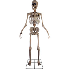 8FT MOTION-ACTIVATED TOWERING SKELETON ANIMATRONIC TALKING INDOOR OUTDOOR NEW picture