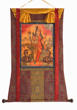 ARDHANARISHVARA SHIVA SHAKTI ART | ORIGINAL OLD OIL-VARNISHED HAND PAINTING picture