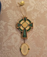 Vintage Danbury Mint Irish Blessings Celtic Cross Hanging Ornament EXCELLENT picture