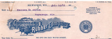 1911 MILWAUKEE WIS GOODYEAR RUBBER COMPANY WAUPACA ASYLUM INVOICE BILLHEAD Z7787 picture