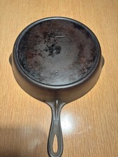 Vintage Favorite Piqua Ware 8 Smiley Cast Iron Skillet W/ Heat Ring picture