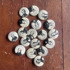 President pinback Button Lot of 18 Whitehead & Hoag 1894-1896 presidents Old picture