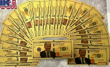 100 PC LOT-24K GOLD Plated Foil Novelty Banknotes TRUMP $1000 MAGA picture