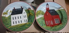 Sakura Brandon House Warren Kimble COUNTRY LIFE Set of 2 Plates 1998 8.25