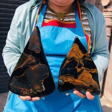 2pcs 5.47LB Natural blue tiger's-eye rough raw stone rockspecimen madagascar picture