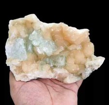 700g Natural Light Green Apophyllite & Stilbite on Base Matrix Mineral picture