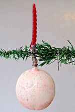 VTG Antique Glass APPLE Clip On Candle Holder Large Christmas Ornament Germany picture