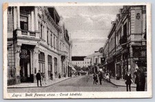Antique Hungary Postcard LUGOS Deak Ferenc Street Corso Cafe 1918 picture