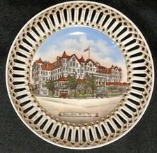 1920’s Souvenir China Halcyon Hotel Miami Florida Large 9” Concave Plate picture