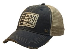 VINTAGE LIFE Distressed Trucker Hat Men –