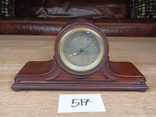 RARE Antique New Haven Mini Tambour Mantle Clock 8 day Rear Wind Up WORKS picture
