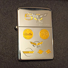 Zippo Chevrolet Corvette 50th Limited Edition In Wood Case picture