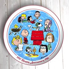 VTG Peanuts 1950-1980 30th Anniversary Plate Schmid Snoopy Charlie Brown Schulz picture
