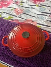 Vintage Le Creuset  Round Dutch Oven 3.5 Qt / 22 cm Cerise Red Made in France picture