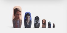A24 Primetime Collectible Robert Pattinson Wood Nesting Doll Set | PRESALE picture