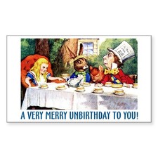 CafePress A Very Merry Unbirthday Rectangle Sticker Sticker (rect.) (270146149) picture