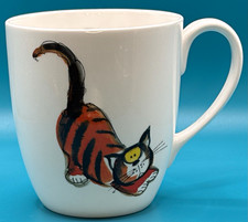 Vintage 1980s Rose of England Fine Bone China Mug – Whimsical Orange Tabby Cat picture