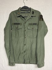 Vintage 1970 OG-107 US Army Vietnam Sateen Fatigue Military Shirt See Pics picture