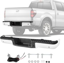 Rear Step Bumper Chrome Steel For Ford F150 2009-2014 With Sensor Holes picture