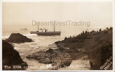 Rare Unga Deep Sea Fishing Trawler RPPC Lincoln Beach Oregon Postcard 1925-42 picture
