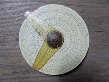 Vintage Gilson Circular Midget Slide Rule 1931 1936 USA Calculator Disk picture