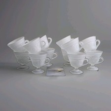 Indiana Glass Vintage Frosted Tiara Provincial Punch Glasses (12ct, Lot 2) picture
