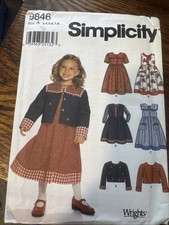 Simplicity Pattern #9846 Size A3-8 Childs Dress Or Jumper In 2 Lengths picture