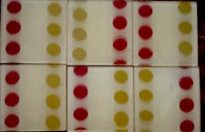 6-Vtg 1960s VARI VUE SALESMAN SAMPLES FLOATING DOTS YELLOW RED 1.4