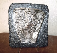 D’Argenta #320 Mayan Figure Silver Plated Relief Plaque – Aztec/Mayan Art picture