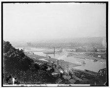 Pittsburgh Pennsylvania 1905 Mt Washington Monongahela River Bridges Panorama picture