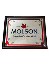 Vintage 80’s - 90’s Large Molson Canada Beer Biêre Framed Mirror 33”x27” picture