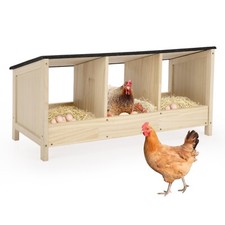 Triple Nesting Box for Chickens Wood Chicken Coop w/3 Compartments Box picture