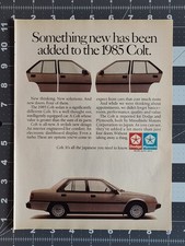 Vintage 1985 Dodge Plymouth Colt Turbo 4 Door Mitsubishi Original Magazine Ad picture
