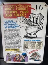 R. Crumb 1971 ORIGINAL Tommy TOILET WIPE Your ASS Folks Poster Apex Novelties picture
