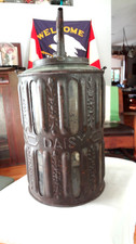 Antique 19th Century Daisy Glass Kerosene Oil Jar Can 1881 picture
