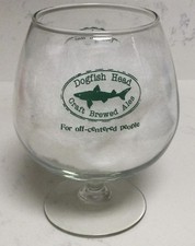 RARE DOGFISH HEAD GIANT STEMMED SNIFTER CHALICE BEER GLASS 20 OZ SHARK LOGO picture