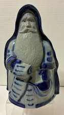 1998 Eldreth Pottery Father Christmas Santa with List Salt Glaze Statue 9” picture