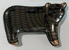 Anthropologie Bear Trinket Dish Gold Black Danica Studio Porcelain Ceramic 5