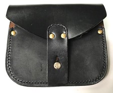 WWI FRENCH M1915 LEBEL RIFLE LEATHER AMMO POUCH-BLACK picture