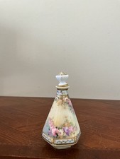 Nippon antique faceted porcelain perfume or scent bottle featuring hand-painted  picture