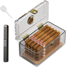 Acrylic Cigar Humidor with Humidifier and Hygrometer Desktop Cigar Case Box.... picture