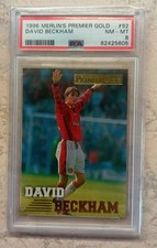 1996-97 Merlin's Premier Gold Soccer #92 David Beckham RC Rookie PSA 8 NM-MT picture