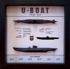U-Boat Type VII Submarine Memorial Display Shadow Box, 9