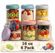 Versatile 16 oz Wide Mouth Mason Jars - Perfect for Overnight Oats & Storage picture