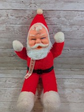 Vintage I'm A Musical Santa Claus Plush Rubber Face Broadway Toy 1960's picture