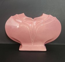 McCOY Floraline Ceramic Vase Dusty Pink USA 444 picture