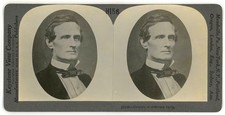 CIVIL WAR STEREOVIEW - Portrait of Jefferson Davis - Keystone 