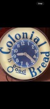 1950’s Colonial Bread Neon Advertising Clock Excellent Condition picture